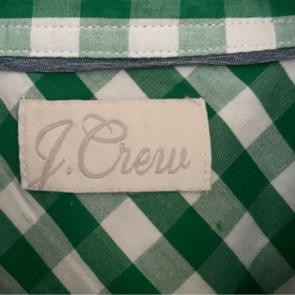 J.Crew Kelley Green and White Checked Shirt - Picture 7 of 9
